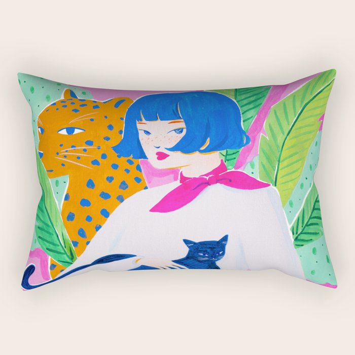 Cat Lady Rectangular Pillow Gallery Image 1