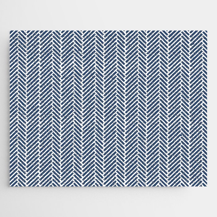 Herringbone Navy Blue Jigsaw Puzzle Gallery Image 1