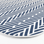Herringbone Navy Blue Bath Mat Gallery Image 3