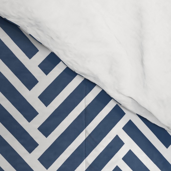 Herringbone Navy Blue Comforter Gallery Image 4