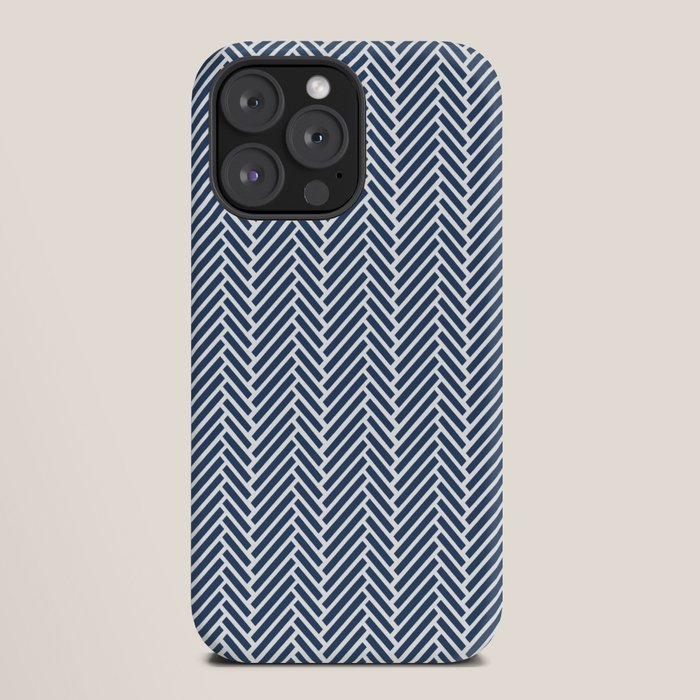 Herringbone Navy Blue iPhone Case Gallery Image 20