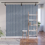 Herringbone Navy Blue Wall Mural Gallery Image 1