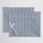 Herringbone Navy Blue Placemat Gallery Image 1