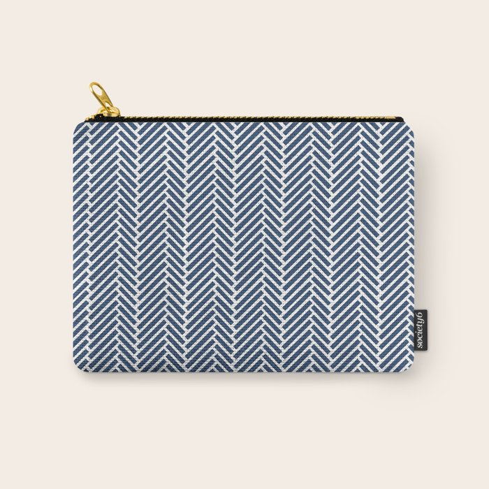 Herringbone Navy Blue Carry All Pouch Gallery Image 1