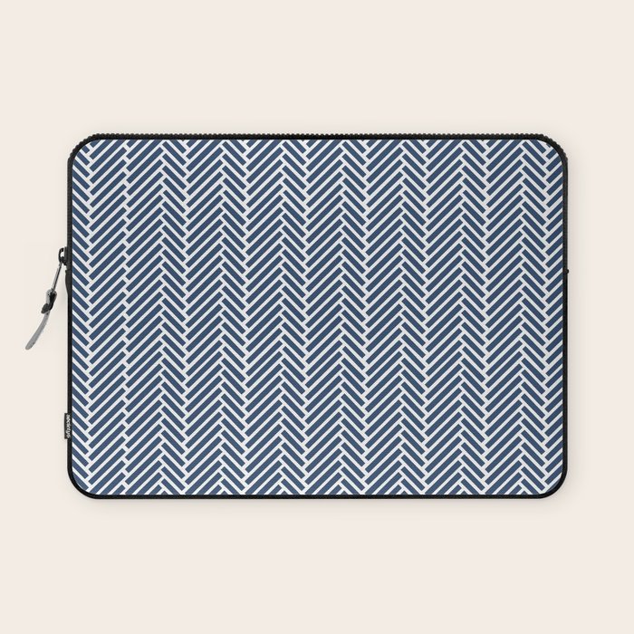 Herringbone Navy Blue Laptop Sleeve Gallery Image 1