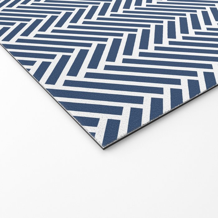 Herringbone Navy Blue Welcome Mat Gallery Image 2