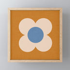 Retro Blossom - tangerine blue Mini Art Print Gallery Image 1
