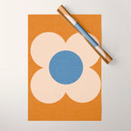 Retro Blossom - tangerine blue Wrapping Paper Gallery Image 1
