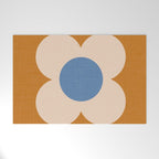 Retro Blossom - tangerine blue Welcome Mat Gallery Image 1