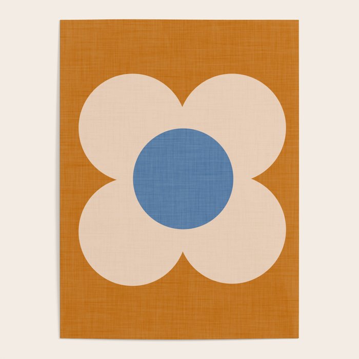 Retro Blossom - tangerine blue Poster Gallery Image 4