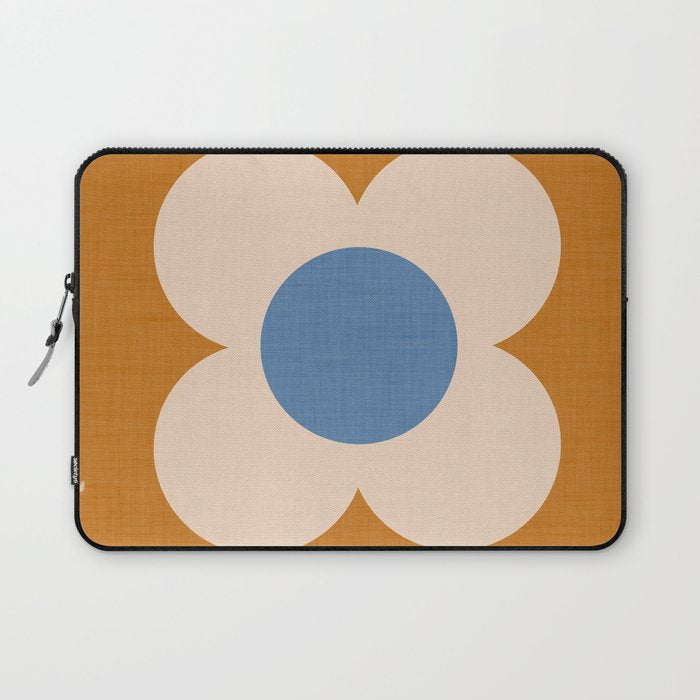 Retro Blossom - tangerine blue Laptop Sleeve Gallery Image 1