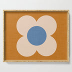 Retro Blossom - tangerine blue Serving Tray Gallery Image 1