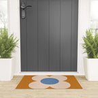 Retro Blossom - tangerine blue Welcome Mat Gallery Image 3