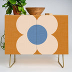 Retro Blossom - tangerine blue Credenza Gallery Image 1