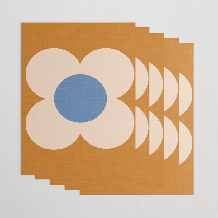 Retro Blossom - tangerine blue Wrapping Paper Gallery Image 3