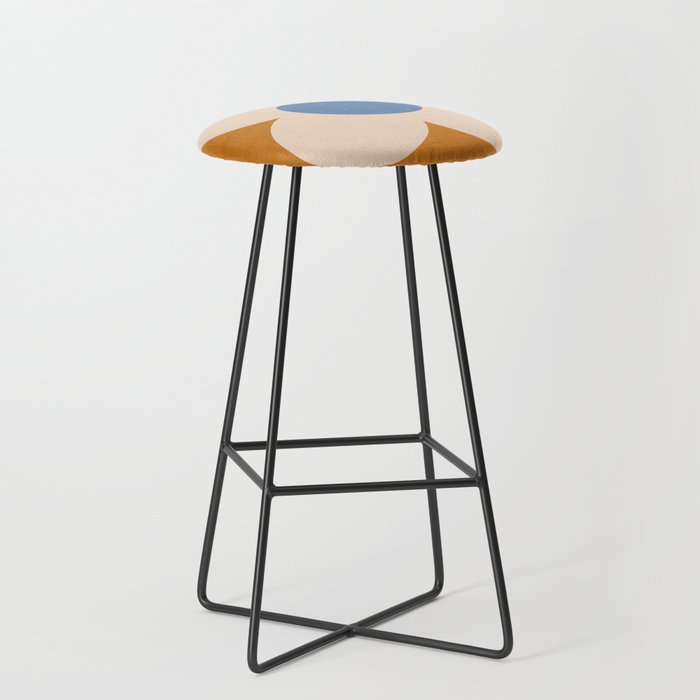 Retro Blossom - tangerine blue Stool Gallery Image 1