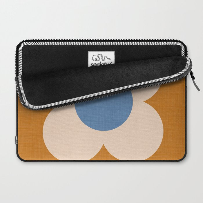 Retro Blossom - tangerine blue Laptop Sleeve Gallery Image 2