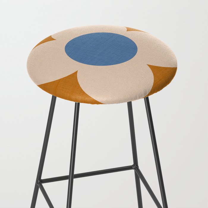 Retro Blossom - tangerine blue Stool Gallery Image 2