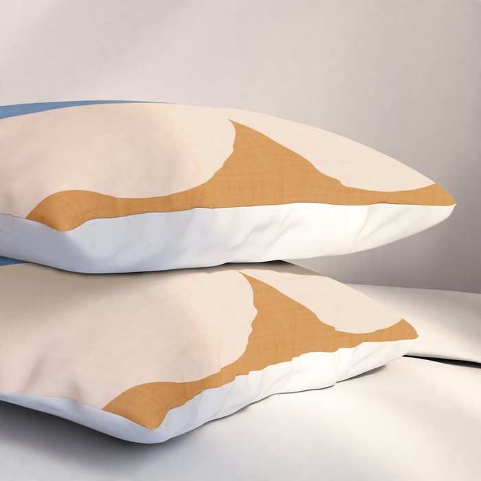 Retro Blossom - tangerine blue Pillow Sham Gallery Image 3