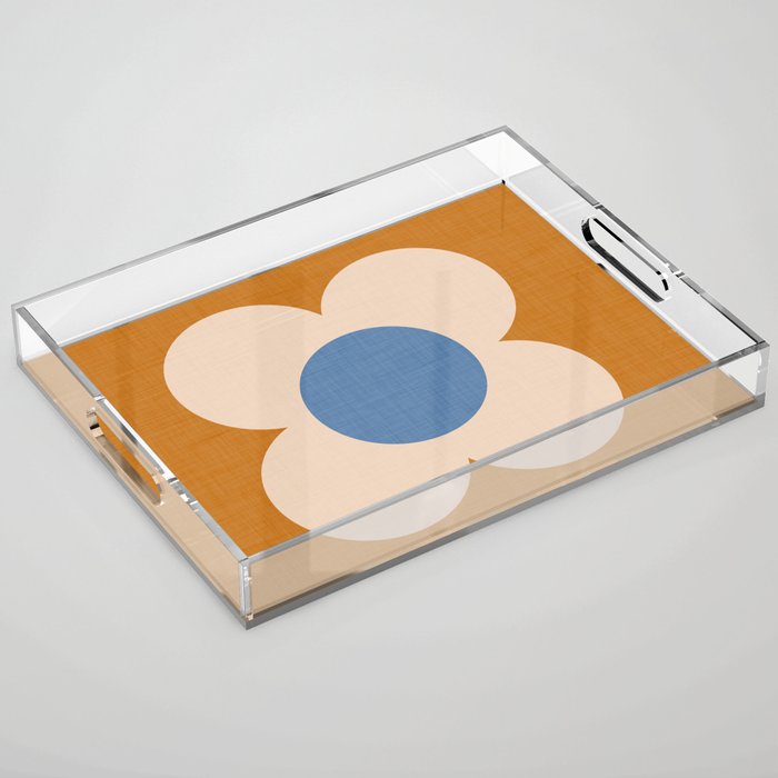 Retro Blossom - tangerine blue Acrylic Tray Gallery Image 1