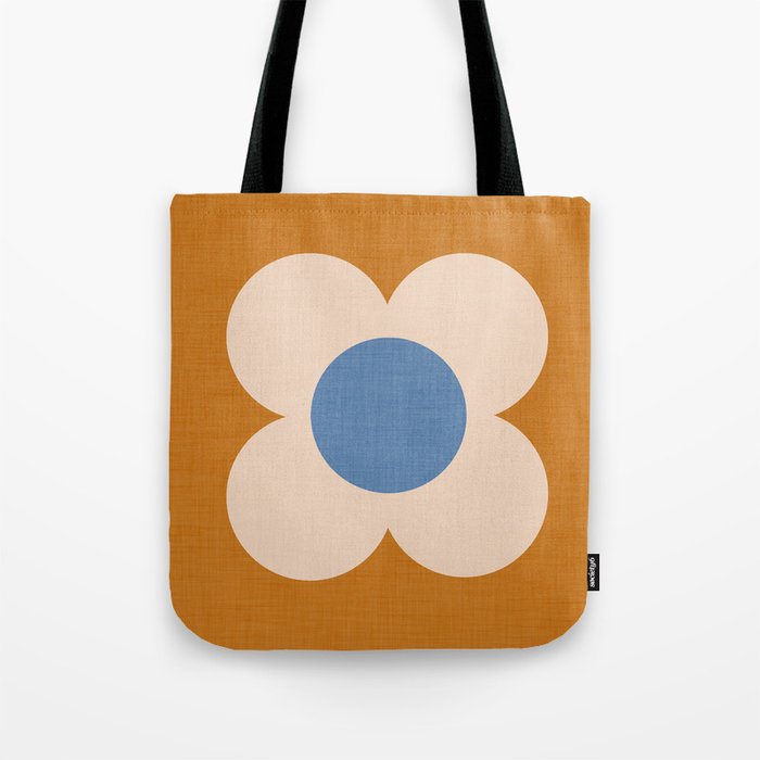 Retro Blossom - tangerine blue Tote Bag Gallery Image 1
