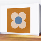 Retro Blossom - tangerine blue Wall Mural Gallery Image 2