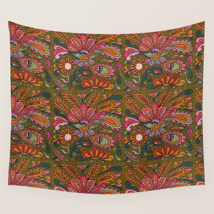 Modern Paisley Wall Tapestry Gallery Image 1