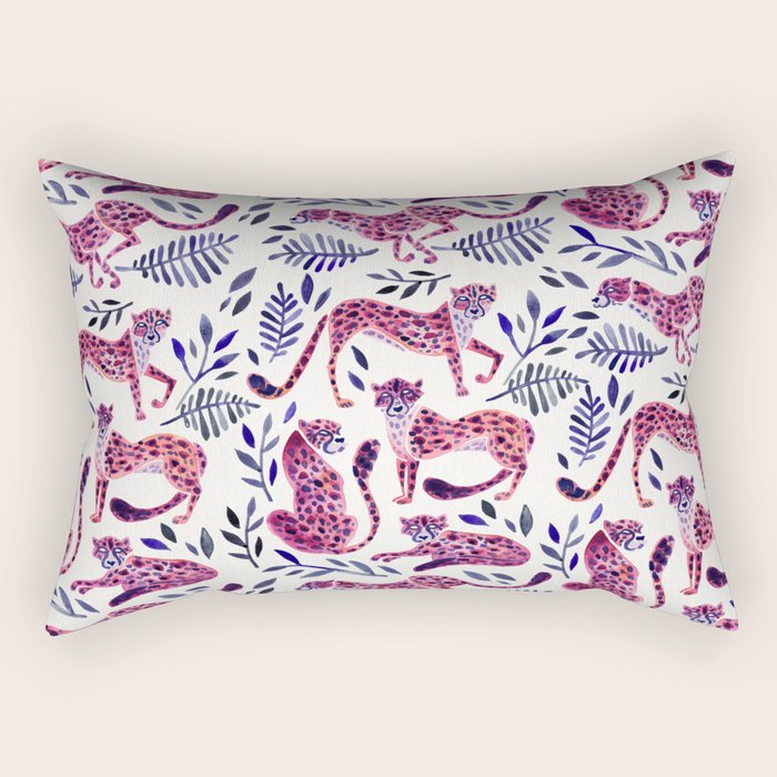 Cheetah Collection - Mauve & Indigo Rectangular Pillow Gallery Image 2