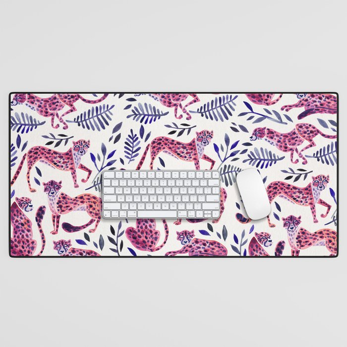 Cheetah Collection - Mauve & Indigo Desk Mat Gallery Image 1