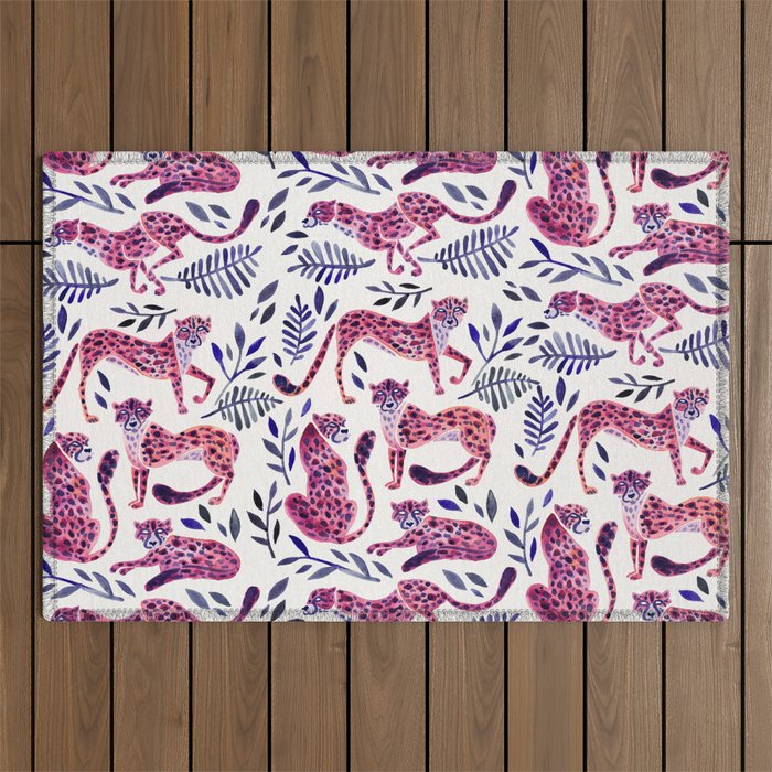 Cheetah Collection - Mauve & Indigo Outdoor Rug Gallery Image 1