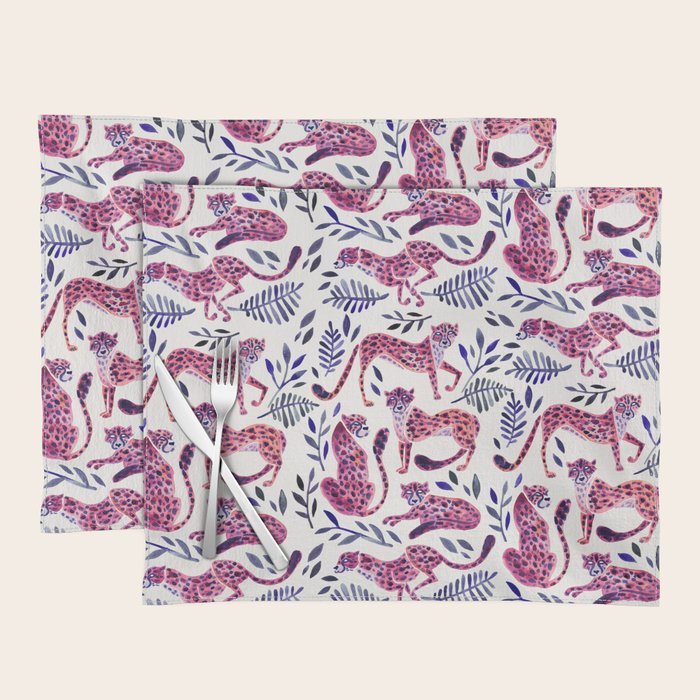 Cheetah Collection - Mauve & Indigo Placemat Gallery Image 1