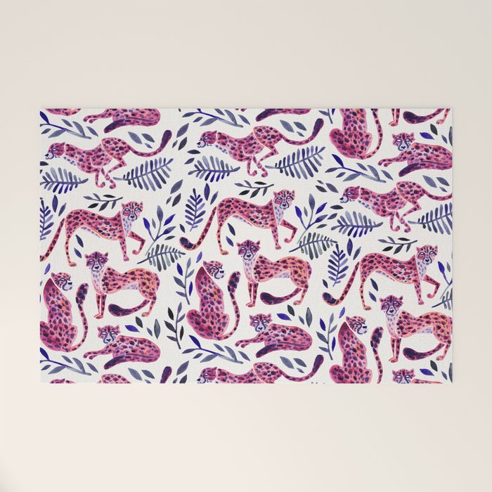 Cheetah Collection - Mauve & Indigo Welcome Mat Gallery Image 1