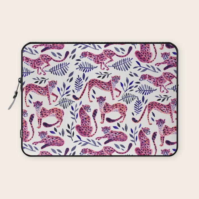 Cheetah Collection - Mauve & Indigo Laptop Sleeve Gallery Image 1