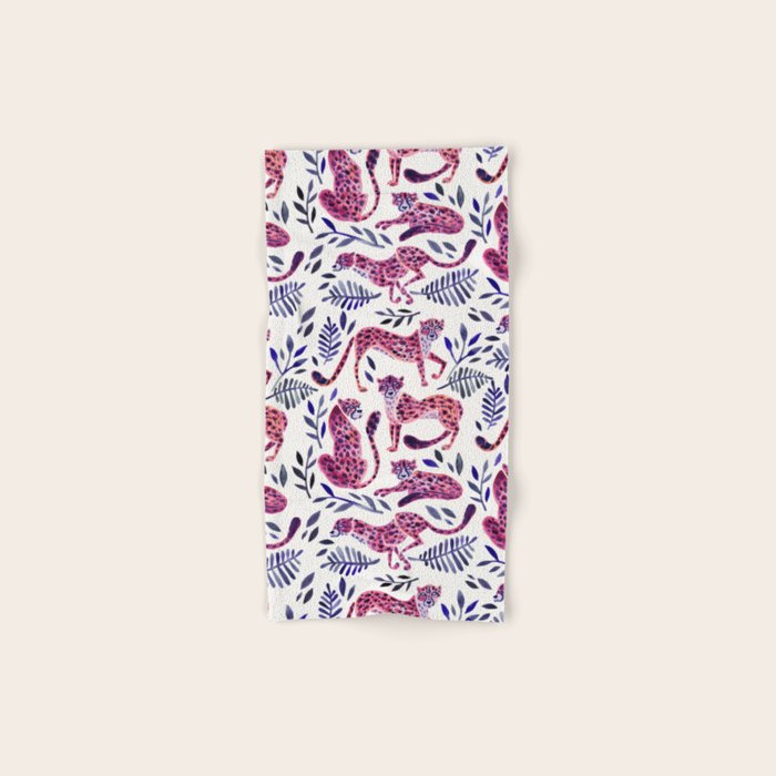 Cheetah Collection - Mauve & Indigo Bath Towel Gallery Image 1