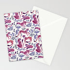 Cheetah Collection - Mauve & Indigo Stationery Card Gallery Image 2