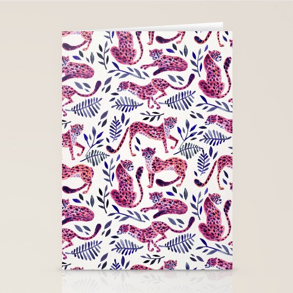 Cheetah Collection - Mauve & Indigo Stationery Card Gallery Image 2