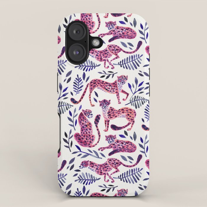 Cheetah Collection - Mauve & Indigo iPhone Case Gallery Image 1