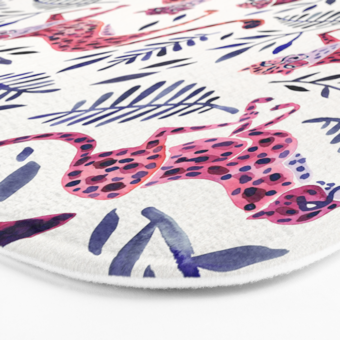 Cheetah Collection - Mauve & Indigo Bath Mat Gallery Image 3