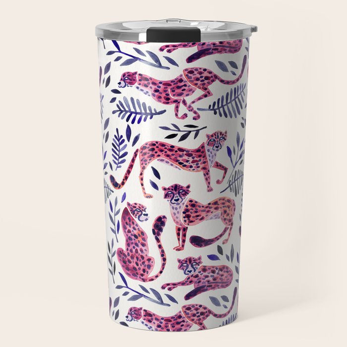 Cheetah Collection - Mauve & Indigo Travel Mug Gallery Image 1