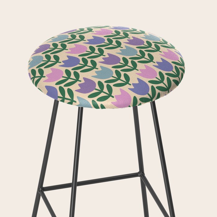 Tulip - Pastel Floral Pattern Stool Gallery Image 2
