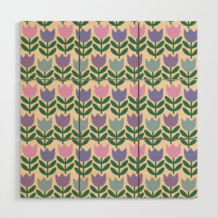 Tulip - Pastel Floral Pattern Wood Wall Art Gallery Image 1