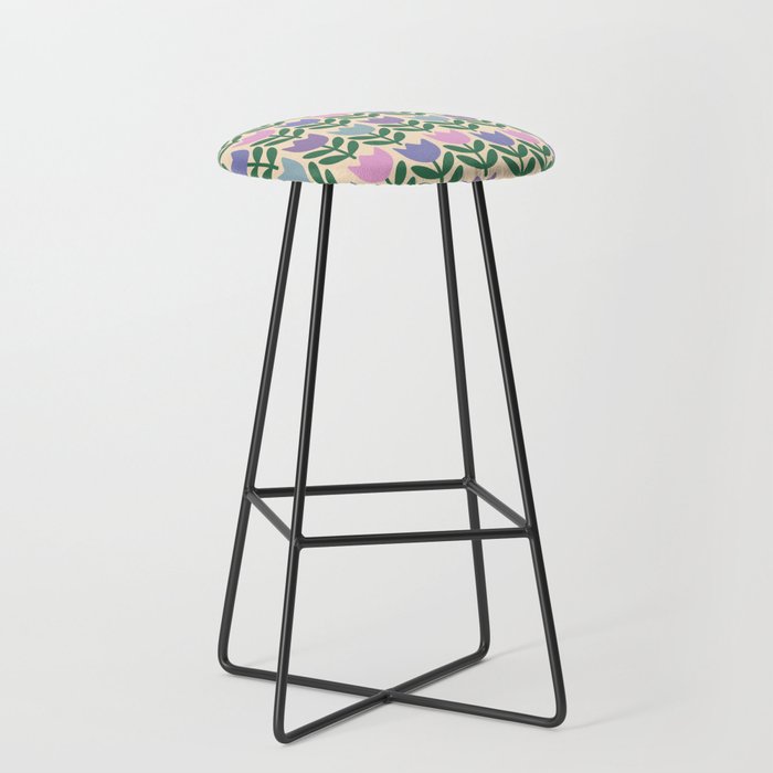 Tulip - Pastel Floral Pattern Stool Gallery Image 1