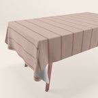 Classic Pinstripes Mocha Vertical Narrow Stripe Pattern in Brown Tablecloth Gallery Image 1