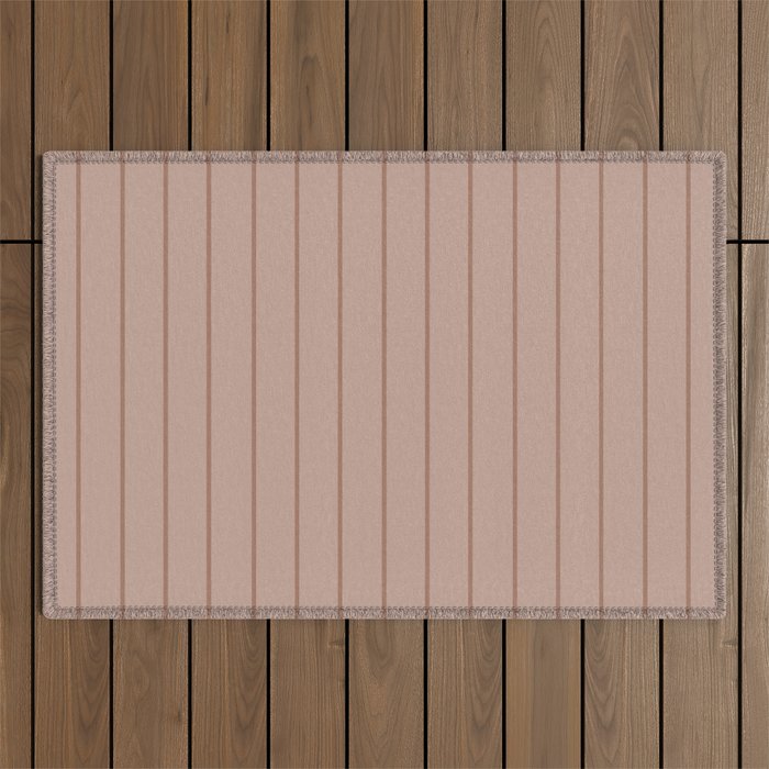 Classic Pinstripes Mocha Vertical Narrow Stripe Pattern in Brown Outdoor Rug Gallery Image 1