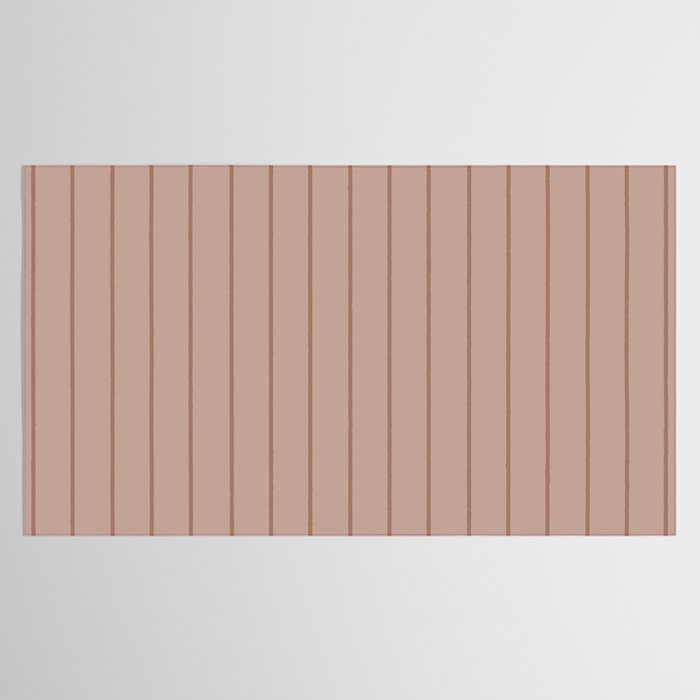 Classic Pinstripes Mocha Vertical Narrow Stripe Pattern in Brown Tablecloth Gallery Image 2