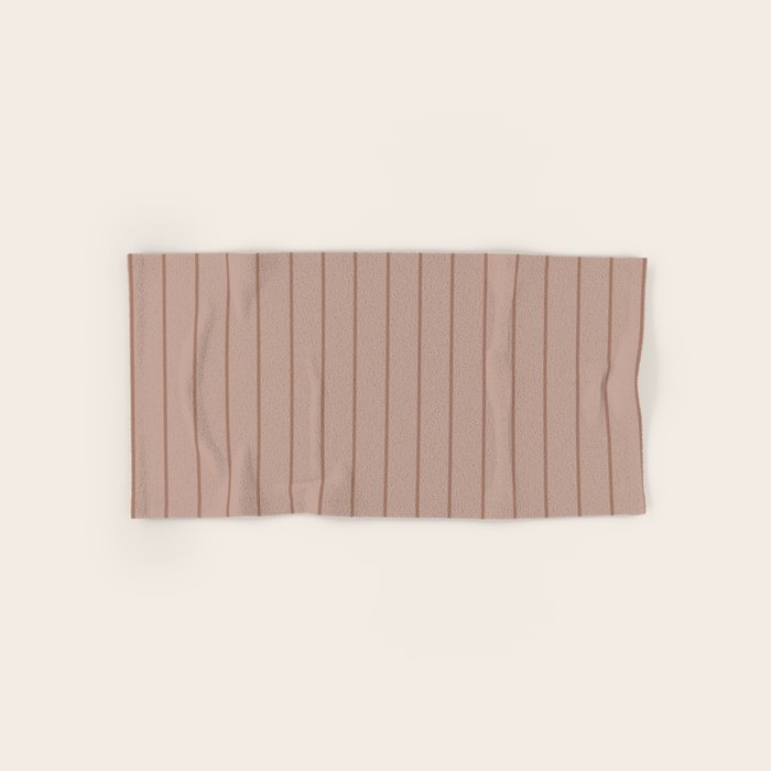 Classic Pinstripes Mocha Vertical Narrow Stripe Pattern in Brown Bath Towel Gallery Image 1