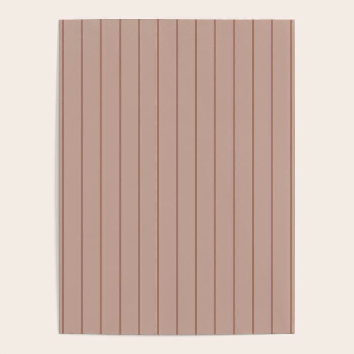 Classic Pinstripes Mocha Vertical Narrow Stripe Pattern in Brown Poster Gallery Image 4