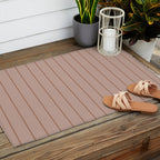 Classic Pinstripes Mocha Vertical Narrow Stripe Pattern in Brown Outdoor Rug Gallery Image 2