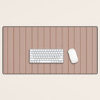 Classic Pinstripes Mocha Vertical Narrow Stripe Pattern in Brown Desk Mat Gallery Image 1