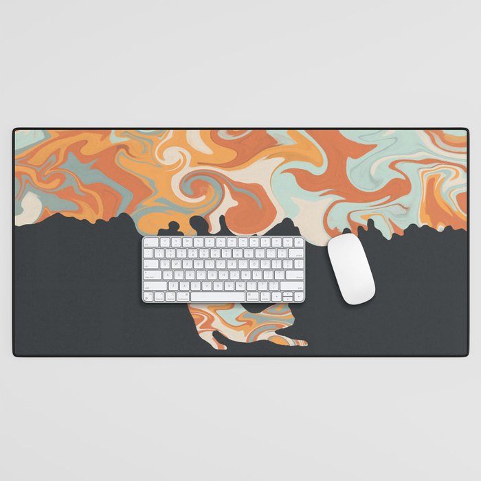 Rainbow cat 4 yoga meow Desk Mat Gallery Image 1
